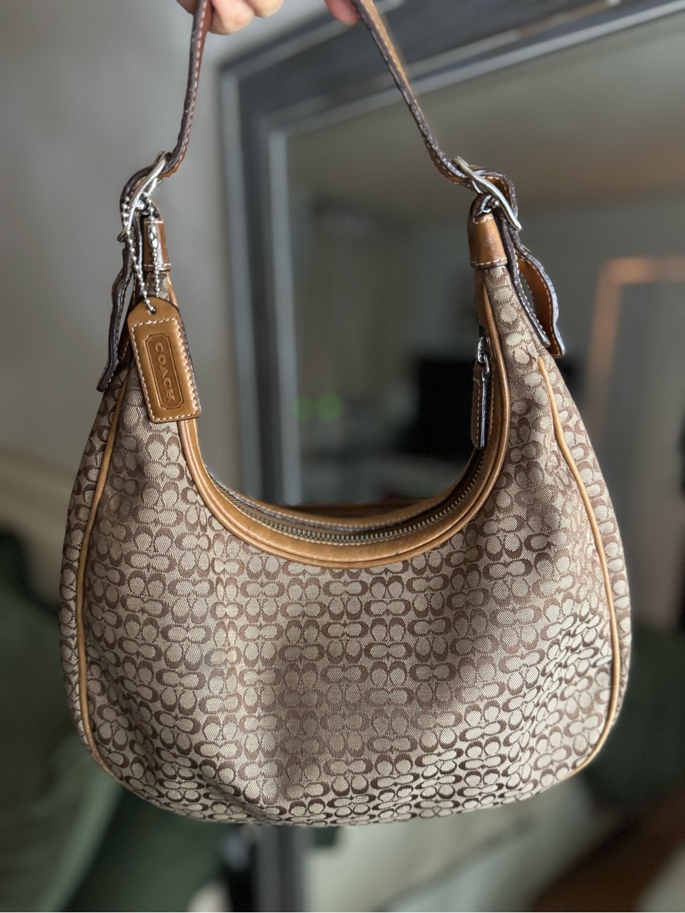 Vintage Coach Brown Signature Hobo Bag - Picture 3 of 13